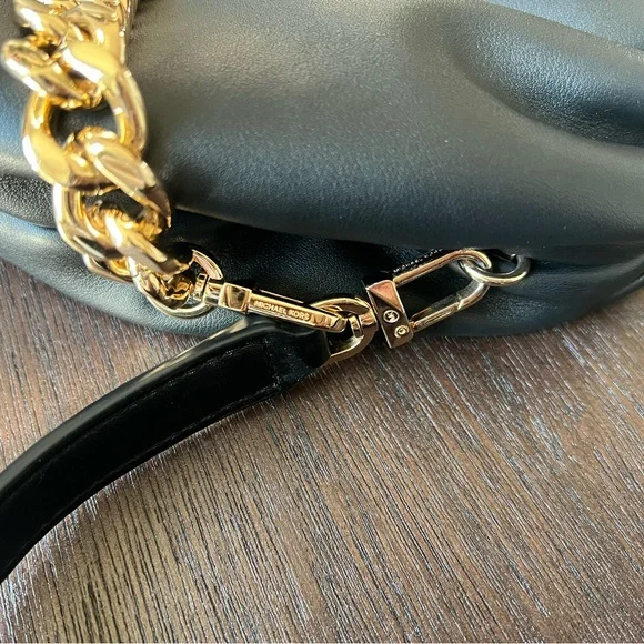 Michael Kors Logo Metal Ruched Clutch - Picture 12 of 15